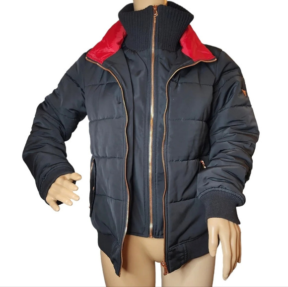 Guess Black puffy coat. Women's size small. - Picture 1 of 16